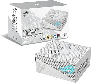 ASUS ROG Strix 1000W Gold Aura White Edition (Fully Modular Power Supply, 80+ Gold Certified, ATX 3.0, Cybenetics Lambda A+ Certification, PCIe Gen 5.0 Ready, Aura Sync, 10-Year Warranty)