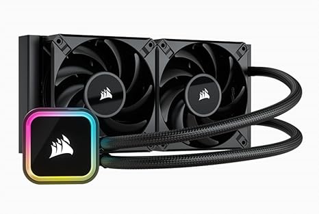 Corsair iCUE H100i RGB Elite Liquid CPU Cooler (16 Dynamic RGB LEDs, 120mm AF Elite Series FDB Fans, 240mm Radiator, iCUE Software Compatible, LGA 1700, 1200, 115X, 2066, and AM4 Sockets) Black