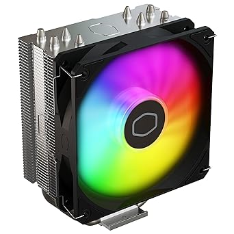 Cooler Master Hyper 212 Spectrum V3 ARGB CPU Air Cooler, 120mm PWM Fan, 4 Heat Pipes, Silver Nickel-Plated Copper, 152mm Tall, AMD Ryzen AM5|AM4, Intel LGA 1851|1700|1200 Brackets