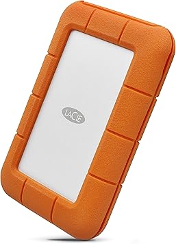 LaCie Rugged USB-C, 5TB, Portable External Hard Drive, Drop, Shock, Dust, Rain Resistant, for Mac & PC (STFR5000800)