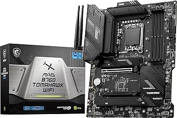 MSI MAG B760 Tomahawk WiFi Gaming Motherboard (Supports 12th/13th/14th Gen Intel Processors, LGA 1700, DDR5, PCIe 5.0, M.2, 2.5Gbps LAN, USB 3.2 Gen2, HDMI/DP, Wi-Fi 6E, Bluetooth 5.3, ATX)