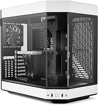 HYTE Y60 Modern Aesthetic Dual Chamber Panoramic Tempered Glass Mid-Tower ATX Computer Gaming Case with PCIE 4.0 Riser Cable Included, White (CS-HYTE-Y60-BW)