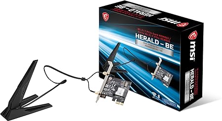 MSI Herald-BE NCM865 WI-FI 7 (Wi-Fi 7, 802.11BE, Bluetooth 5.4, PCIe, Multi-Link Operation Technology, External Antenna)