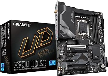 GIGABYTE Z790 UD AC (LGA 1700/ Intel Z790/ ATX/ DDR5/ Triple M.2/ PCIe 5.0/ USB 3.2 Gen2X2 Type-C/Intel Wi-Fi/ 2.5GbE LAN/PCIe EZ-Latch/Multi-Key/Motherboard)