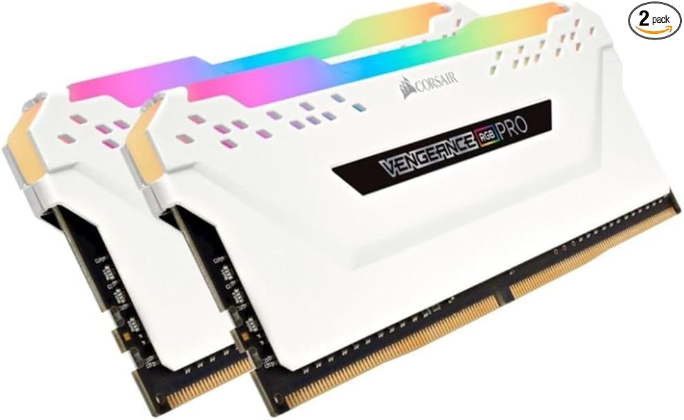 Corsair Vengeance RGB Pro 16GB (2x8GB) DDR4 3200MHz C16 LED Desktop Memory - White