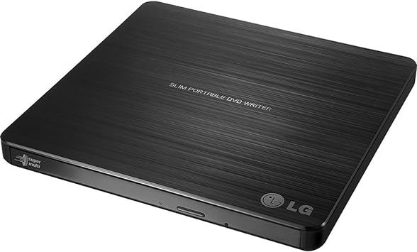 LG Electronics GP60NB50 USB 3.0 Compatible, Super-Multi Ultra Slim Portable DVD+/-RW External Drive for PC Windows, Linux, Mac OS, Surface Pro 3&4, with M-DISC support, Black