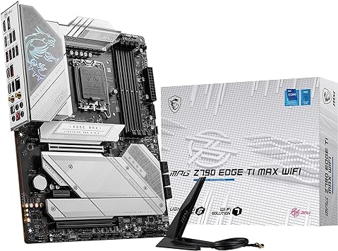 MSI MPG Z790 Edge TI MAX WiFi Gaming Motherboard (Supports 12th/13th Gen Intel Processors, LGA 1700, DDR5, PCIe 5.0, M.2, 2.5Gbps LAN, USB 3.2 Gen2, Wi-Fi 7, ATX)