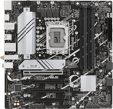 ASUS Prime B760M-A AX LGA 1700(Intel® 12th&13th Gen) microATX Motherboard (PCIe® 4.0, 2xM.2 Slots, DDR5,Realtek 2.5 Gb LAN,WiFi 6, DP,Rear USB 3.2 Gen 2, Front USB 3.2 Gen 1 Type-C®)