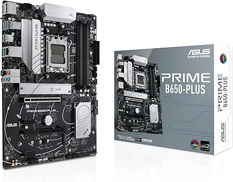 ASUS Prime B650-PLUS AMD B650 AM5 Ryzen™ Desktop 9000 8000 and 7000 ATX Motherboard, DDR5, PCIe 5.0 M.2, 2.5Gb LAN, DP, HDMI®, SATA 6Gbps, USB 3.2 Gen 2 & 1 Type-C®, BIOS Flashback™, USB4® Support