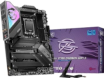 MSI MPG Z790 Carbon WiFi II Gaming Motherboard (Supports 12th/13th/14th Gen Intel Processors, LGA 1700, DDR5, PCIe 5.0, M.2, 2.5Gbps LAN, USB 3.2 Gen2, Wi-Fi 7, ATX)