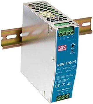 MEAN WELL NDR-120-24 Single Output Industrial DIN Rail Power Supply, 24 Volts 5 Amps 120 Watts