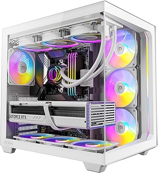 Antec C5 ARGB White, 7 x 120mm ARGB PWM Fans Included, Up to 10 Fans Simultaneously, Type-C 3.2 Gen 2 Port, Seamless Tempered Glass Front & Side Panels, 360mm Radiator Support, Mid-Tower ATX PC Case