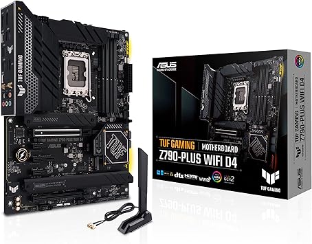 ASUS TUF Gaming Z790-Plus WiFi D4 LGA 1700(Intel 14th,12th&13th Gen) ATX Gaming Motherboard(PCIe 5.0, DDR4,4xM.2 Slots,16+1 DrMOS, WiFi 6,2.5Gb LAN, Front USB 3.2 Gen 2 Type-C, Thunderbolt 4/USB4)