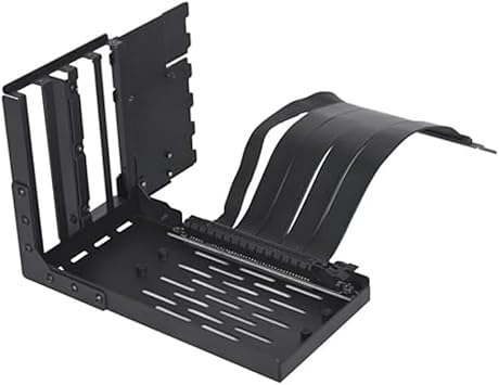 Lian Li Accessory Universal 4-Slots Vertical GPU Card Holder Kit Black, Premium Gen 4 Riser Cable PCI-E 4.0 x16-200mm, PCIe 3.0 Compatible, Compatible with E-ATX,ATX Case (VG4-4-V2X)