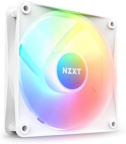 NZXT F120 RGB Core - 120mm Hub-Mounted RGB Fan - 8 Individually-Addressable LEDs - Semi-Translucent Blades - High Static Pressure & Airflow - Quiet Operation PWM Control - CAM Software - White