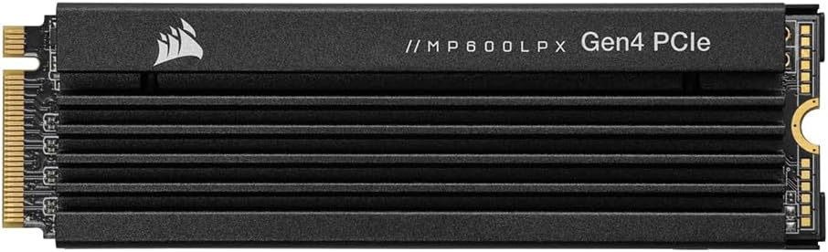 Corsair MP600 PRO LPX 8TB M.2 NVMe PCIe x4 Gen4 SSD - Optimised for PS5 (Up to 7,000MB/sec Sequential Read & 6,100MB/sec Sequential Write Speeds, High-Speed Interface, Compact Form Factor) Black