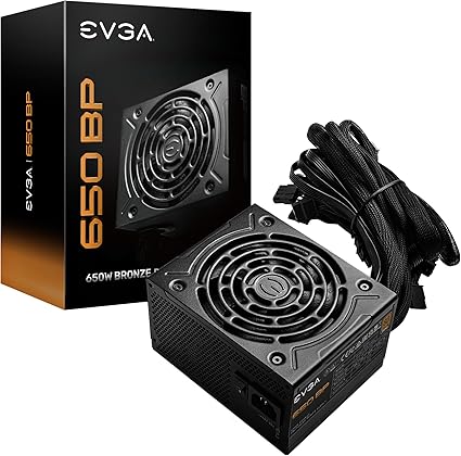 EVGA 650 BP, 80+ Bronze 650W, 3 Year Warranty, Compact 120mm Size, Power Supply 100-BP-0650-K1