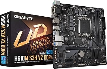 GIGABYTE H610M S2H V2 DDR4 (H610/ Intel/LGA 1700/ Micro ATX/ DDR4/ Single M.2/ PCIe 4.0/ USB 3.2 Gen1/ Realtek GbE LAN/Motherboard)