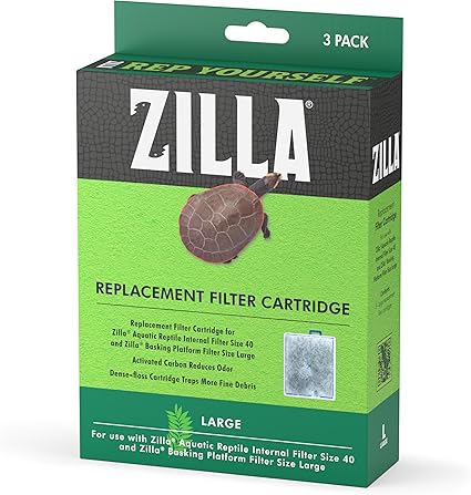 Zilla Reptile Pet Terrarium Water Filter Replacement Cartridge, Large, 3-Pack