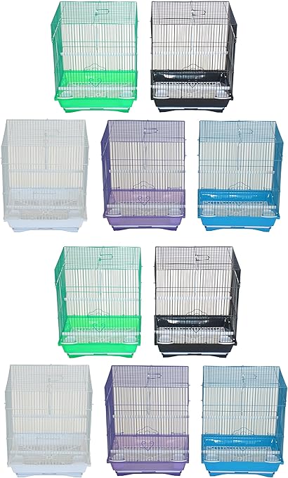 YML Lot of 10 Flat Top Parakeet Cage, Medium