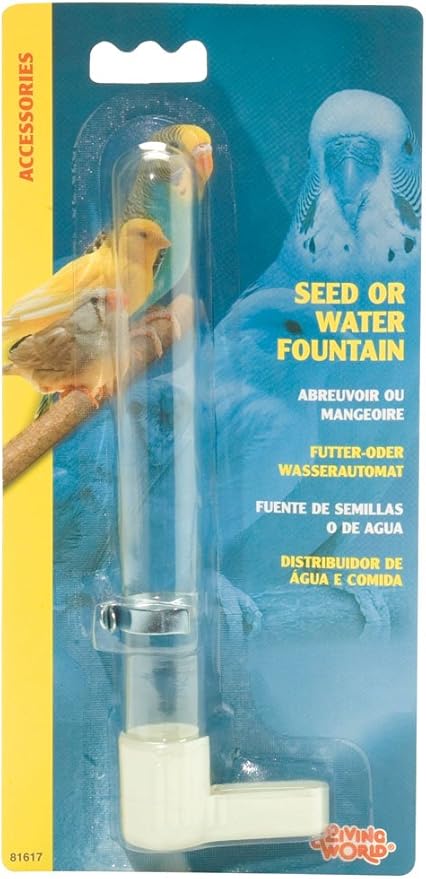 Living World Glass Feeder with Clip, 8 Inches