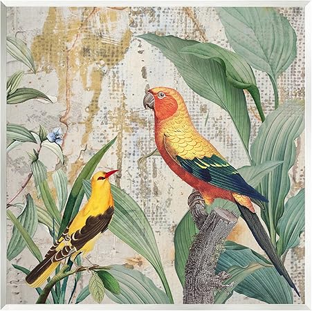 Stupell Industries Perched Birds Collage Wall Plaque Art by Karen Smith