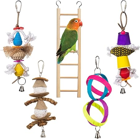 Prevue Pet Products Bells & Bites 5 Piece Bird Toy Bundle