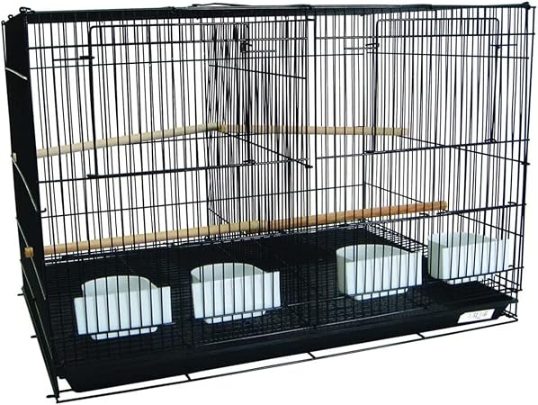 YML Medium Breeding Cages with Divider, 30 x 18 x 18 Black