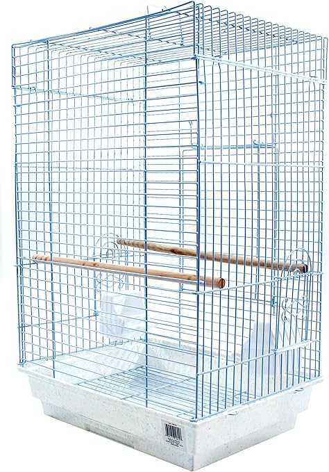 PENN-PLAX Cockatiel & Small Parrot Birdcage – Great for Cockatiels, Conures, and Small Parrots – Square Top – White