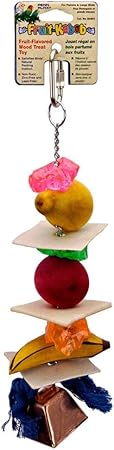 Penn-Plax Bird-Life Fruit Kabob Bird Toy with Bell – Various Textures, Materials, and Colors – Great for Parrots and Large Birds – Extra Large