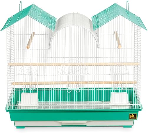 Prevue Hendryx SP1804TR-2 Triple Roof Bird Cage, Teal and White, 1/2