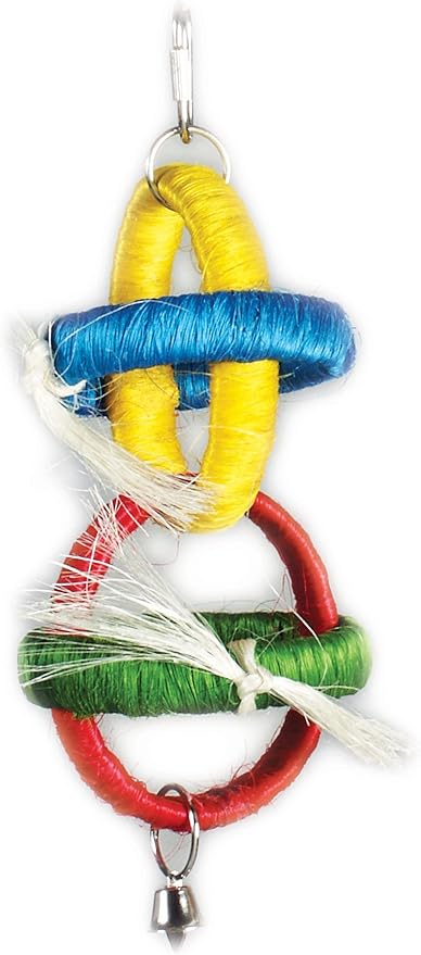 Prevue Pet Products Tropical Teasers Sisal Hoops Bird Toy, Multicolor