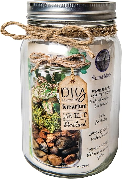 Portland Terrarium kit - DIY Mason Jar Terrarium Kit