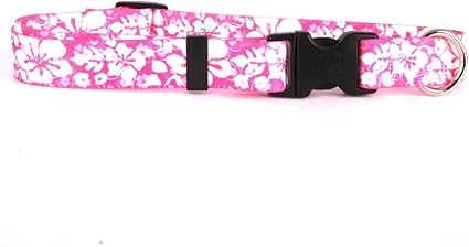 Yellow Dog Design Island Floral Pink Dog Collar 3/8