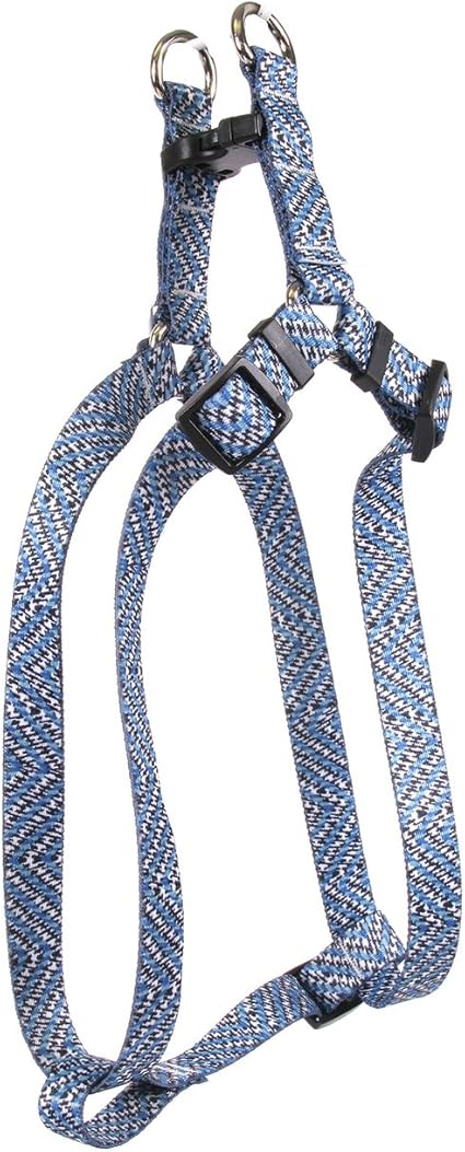 Yellow Dog Design Blue Tweed Step-in Dog Harness 3/4