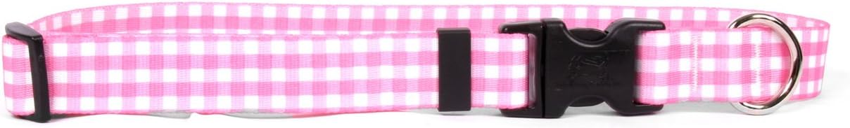 Yellow Dog Design Gingham Pink Break Away Cat Collar, One Size Fits All