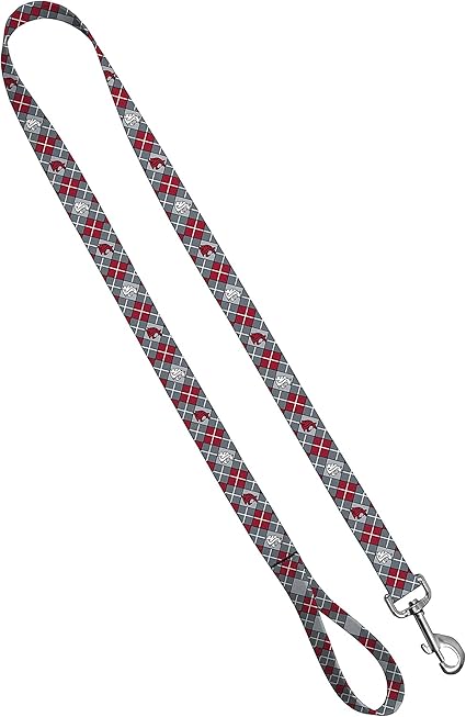 Dog Leash – Washington State University Cougars Pet Leash, Made in the USA – 1 Inch Wide x 6 Feet Long, Cougar Argyle