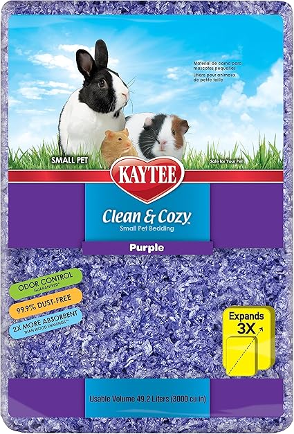 Kaytee Clean & Cozy Purple Bedding For Guinea Pigs, Rabbits, Hamsters, Gerbils and Chinchillas, 49.2 Liter