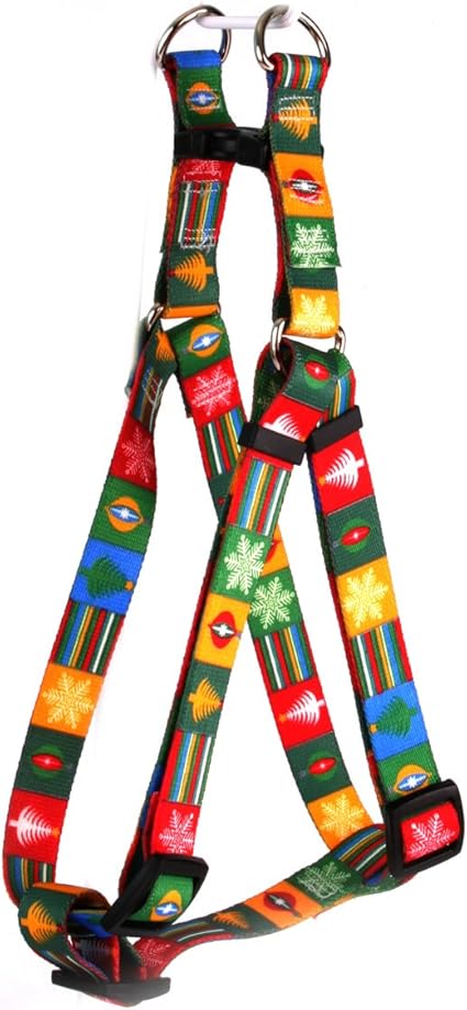 Yellow Dog Design Holiday Blocks Step-in Dog Harness, X-Small