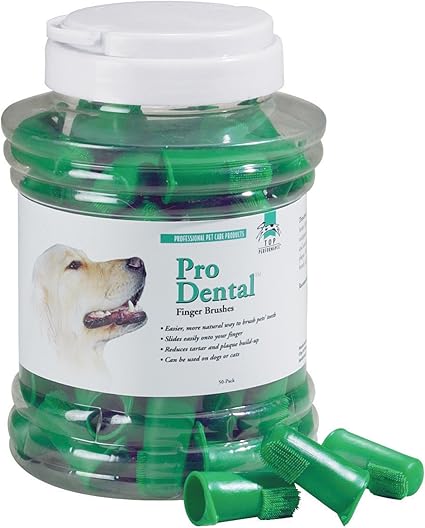 Top Performance ProDental Finger Brushes — Convenient Toothbrushes for Cleaning Pets' Teeth, 50-Pack