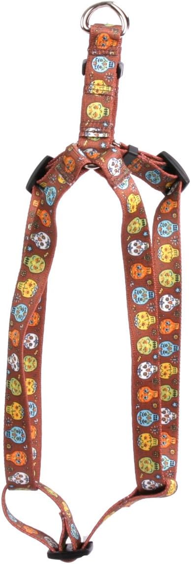 Yellow Dog Design Candy Skulls Step-in Dog Harness 3/4