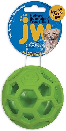 JW Pet Company 43510 Treat N Squeak Toy for Pets, Assorted (Red/Green/ Blue)