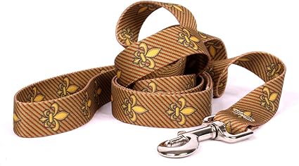 Yellow Dog Design Fleur De Lis Gold Dog Leash 1