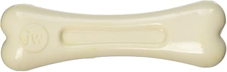 JW Pet Company 46106 EverTuff Peanut Butter Chew Bone Toy for Pets, Small, White