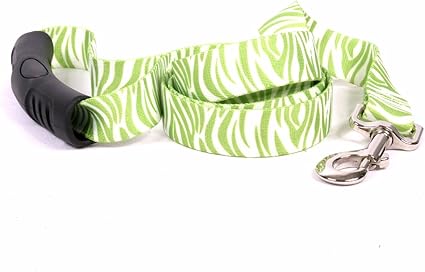 Yellow Dog Design Zebra Green EZ-Grip Dog Leash-with Comfort Handle-Small/Medium-3/4 and 5 feet (60