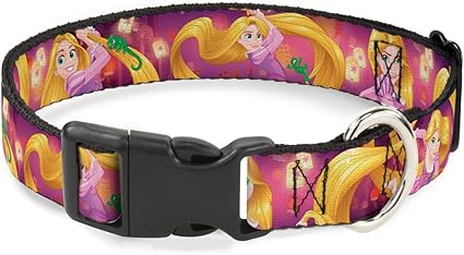 Buckle-Down Breakaway Cat Collar - Rapunzel 4-Tangled Poses/Pascal/Lights Light Purples - 1/2