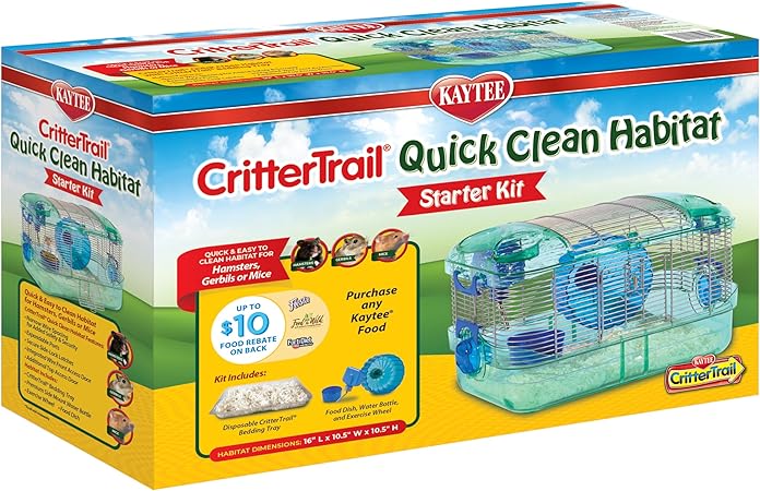 Kaytee CritterTrail Quick Clean Habitat for Pet Gerbils, Hamsters or Mice