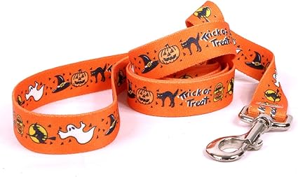 Yellow Dog Design Trick or Treat Dog Leash-Size X-Large-3/8 Inch Wide and 5 feet (60 inches) Long