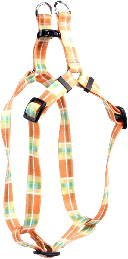 Yellow Dog Design Madras Orange Step-in Dog Harness, Medium-3/4 Wide and fits Chest of 15 to 25