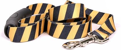 Yellow Dog Design Team Spirit Yellow and Black EZ-Grip Dog Leash-with Comfort Handle-Large-1